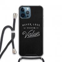 CaseCompany Never lose your value: iPhone 13 Pro Max Transparant Hoesje met koord