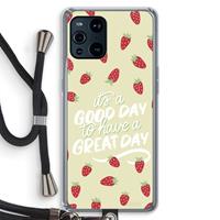 CaseCompany Don't forget to have a great day: Oppo Find X3 Transparant Hoesje met koord