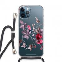 CaseCompany Mooie bloemen: iPhone 13 Pro Max Transparant Hoesje met koord