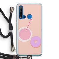 CaseCompany Donut: Huawei P20 Lite (2019) Transparant Hoesje met koord