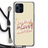 CaseCompany Pizza is the answer: Oppo Find X3 Transparant Hoesje met koord