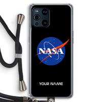 CaseCompany NASA: Oppo Find X3 Transparant Hoesje met koord
