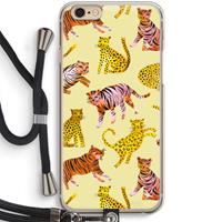 CaseCompany Cute Tigers and Leopards: iPhone 6 / 6S Transparant Hoesje met koord