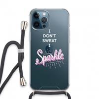 CaseCompany Sparkle quote: iPhone 13 Pro Max Transparant Hoesje met koord