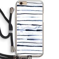 CaseCompany Ink Stripes: iPhone 6 / 6S Transparant Hoesje met koord