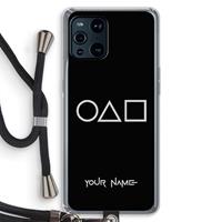 CaseCompany Squid Game: Oppo Find X3 Transparant Hoesje met koord