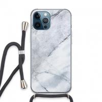 CaseCompany Witte marmer: iPhone 13 Pro Max Transparant Hoesje met koord