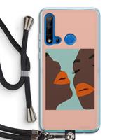 CaseCompany Orange lips: Huawei P20 Lite (2019) Transparant Hoesje met koord