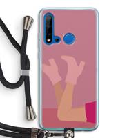 CaseCompany Pink boots: Huawei P20 Lite (2019) Transparant Hoesje met koord