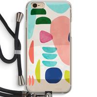 CaseCompany Bold Rounded Shapes: iPhone 6 / 6S Transparant Hoesje met koord