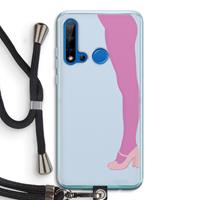 CaseCompany Pink panty: Huawei P20 Lite (2019) Transparant Hoesje met koord