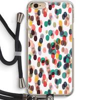 CaseCompany Tropical Dots: iPhone 6 / 6S Transparant Hoesje met koord