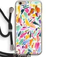 CaseCompany Watercolor Brushstrokes: iPhone 6 / 6S Transparant Hoesje met koord