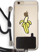 CaseCompany Banana: iPhone 6 / 6S Transparant Hoesje met koord