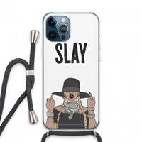 CaseCompany Slay All Day: iPhone 13 Pro Max Transparant Hoesje met koord