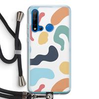 CaseCompany Memphis Shapes Blue: Huawei P20 Lite (2019) Transparant Hoesje met koord