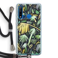 CaseCompany Tropical Palms Dark: Huawei P20 Lite (2019) Transparant Hoesje met koord