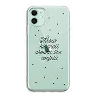 CaseCompany Confetti: iPhone 11 Transparant Hoesje