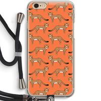 CaseCompany Cheetah: iPhone 6 / 6S Transparant Hoesje met koord