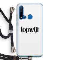 CaseCompany Topwijf Wit: Huawei P20 Lite (2019) Transparant Hoesje met koord