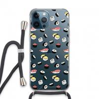 CaseCompany Sushi time: iPhone 13 Pro Max Transparant Hoesje met koord