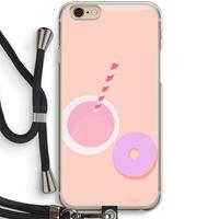 CaseCompany Donut: iPhone 6 / 6S Transparant Hoesje met koord