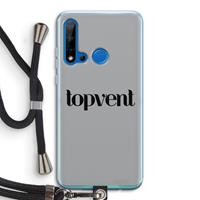 CaseCompany Topvent Grijs Zwart: Huawei P20 Lite (2019) Transparant Hoesje met koord