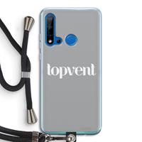 CaseCompany Topvent Grijs Wit: Huawei P20 Lite (2019) Transparant Hoesje met koord