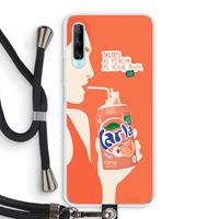 CaseCompany Peach please!: Huawei P Smart Pro Transparant Hoesje met koord