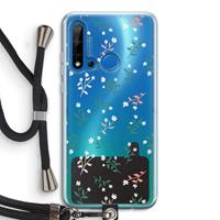 CaseCompany Small white flowers: Huawei P20 Lite (2019) Transparant Hoesje met koord