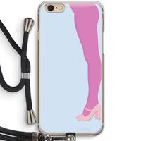 CaseCompany Pink panty: iPhone 6 / 6S Transparant Hoesje met koord