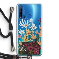 CaseCompany Painted wildflowers: Huawei P20 Lite (2019) Transparant Hoesje met koord