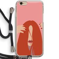 CaseCompany Woke up like this: iPhone 6 / 6S Transparant Hoesje met koord