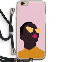 CaseCompany Yellow glasses: iPhone 6 / 6S Transparant Hoesje met koord