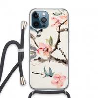 CaseCompany Japanse bloemen: iPhone 13 Pro Max Transparant Hoesje met koord