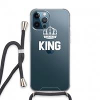 CaseCompany King zwart: iPhone 13 Pro Max Transparant Hoesje met koord