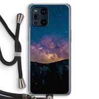 CaseCompany Travel to space: Oppo Find X3 Transparant Hoesje met koord