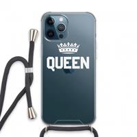 CaseCompany Queen zwart: iPhone 13 Pro Max Transparant Hoesje met koord