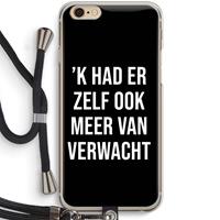 CaseCompany Meer verwacht - Zwart: iPhone 6 / 6S Transparant Hoesje met koord