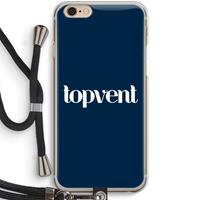 CaseCompany Topvent Navy: iPhone 6 / 6S Transparant Hoesje met koord