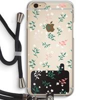 CaseCompany Small white flowers: iPhone 6 / 6S Transparant Hoesje met koord
