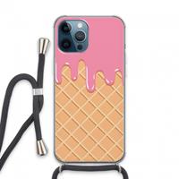 CaseCompany Ice cream: iPhone 13 Pro Max Transparant Hoesje met koord