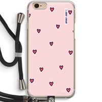CaseCompany Hartjes: iPhone 6 / 6S Transparant Hoesje met koord