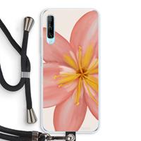 CaseCompany Pink Ellila Flower: Huawei P Smart Pro Transparant Hoesje met koord