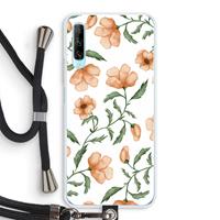 CaseCompany Peachy flowers: Huawei P Smart Pro Transparant Hoesje met koord