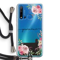 CaseCompany Rozen: Huawei P20 Lite (2019) Transparant Hoesje met koord