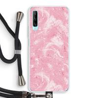 CaseCompany Abstract Painting Pink: Huawei P Smart Pro Transparant Hoesje met koord