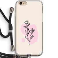 CaseCompany Roses are red: iPhone 6 / 6S Transparant Hoesje met koord