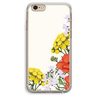 CaseCompany Wilde bloemen: iPhone 6 Plus / 6S Plus Transparant Hoesje