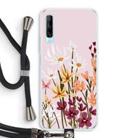 CaseCompany Painted wildflowers: Huawei P Smart Pro Transparant Hoesje met koord